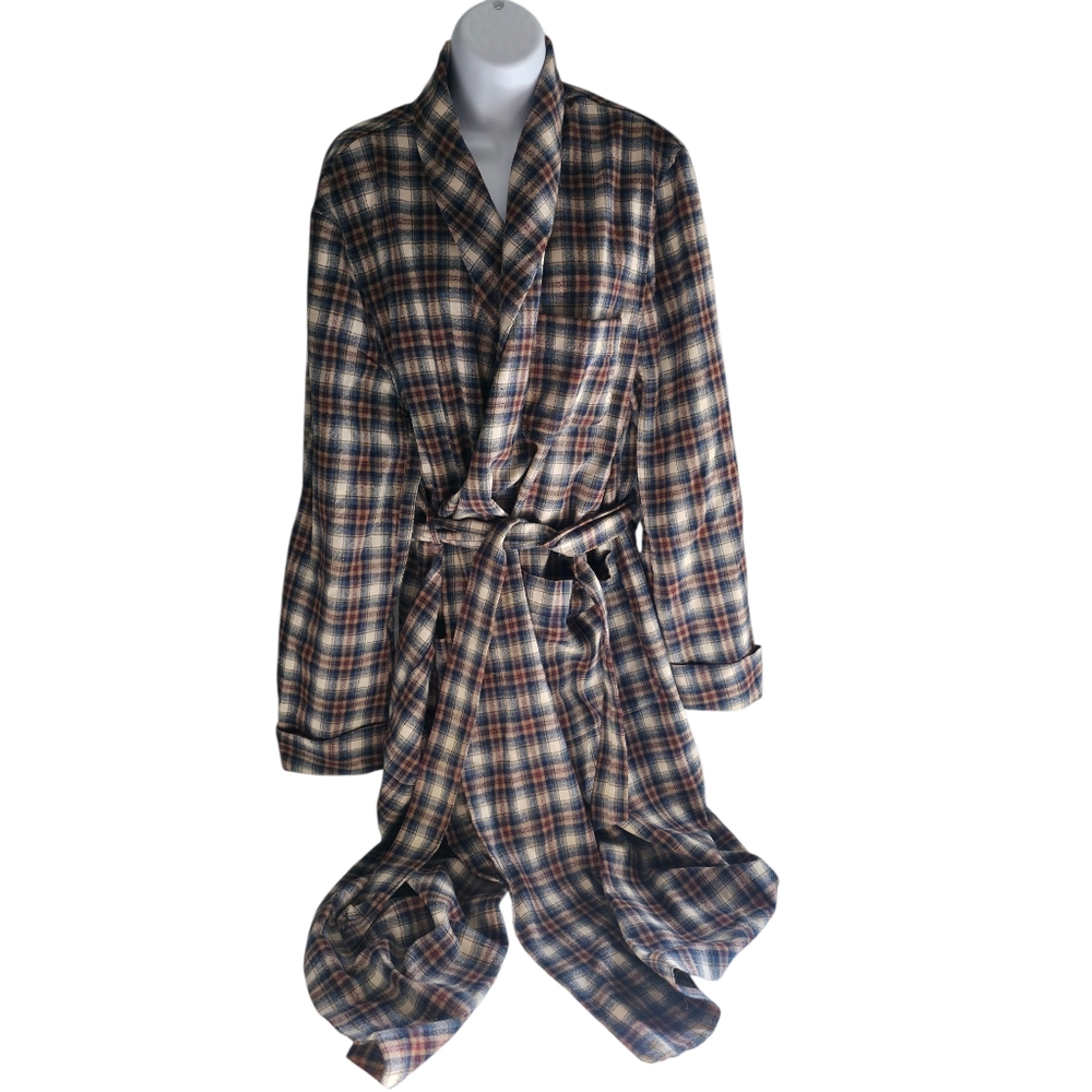 Vintage Pendleton Woolen Mills 100% Virgin Wool Robe XL Plaid Lounge USA